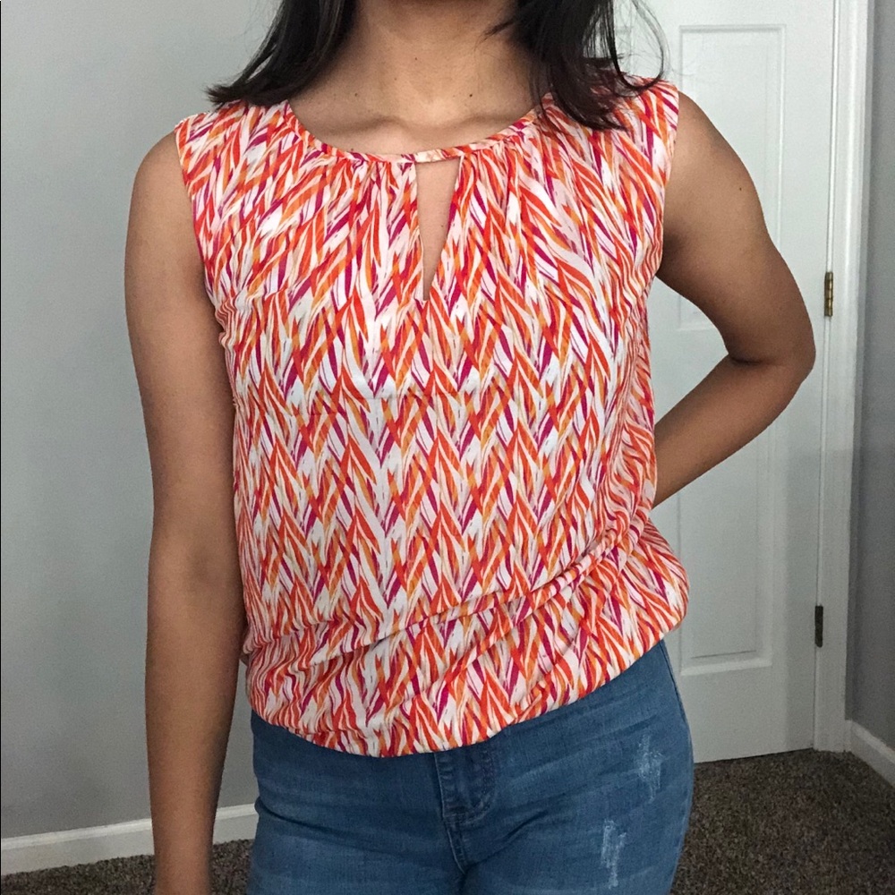 Yellow and orange blouse